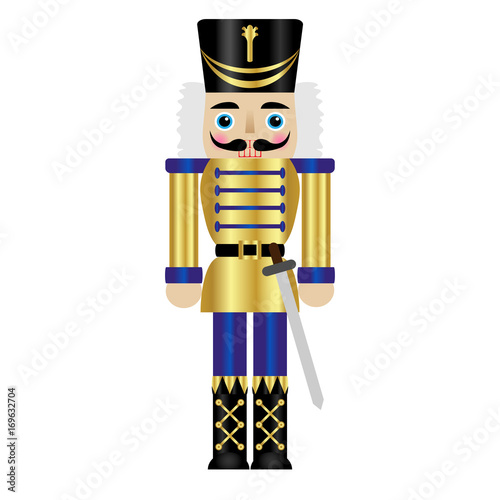 Vector illustration of a nutcracker with sword