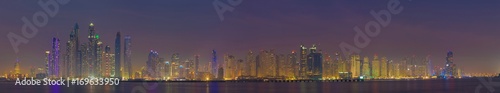 Dubai - The evening panorama of Marina towers.