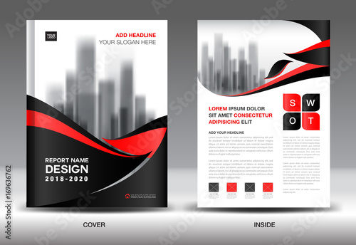 Annual report brochure flyer template, Black cover design, business advertisement, magazine ads, catalog, book, infographics element vector layout in A4 size