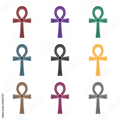 Ankh icon in black style isolated on white background. Ancient Egypt symbol stock vector illustration.