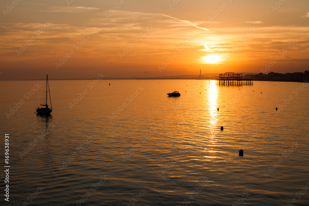 Brighton sunset over West Pier
