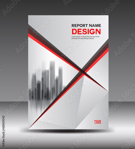 Red and white Cover design Annual report vector illustration, booklet, poster, annual report template, layout in a4 size, polygon background