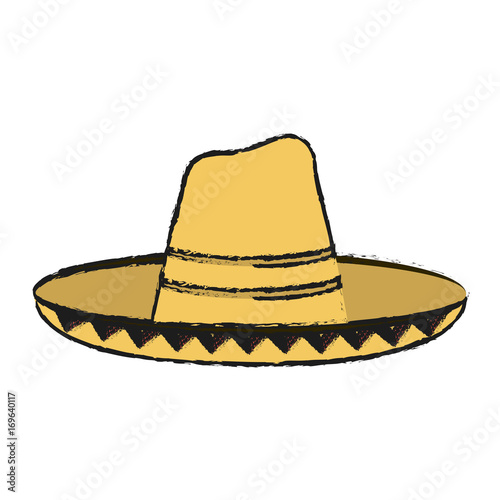 Colorful mexican hat doodle over white background vector illustration