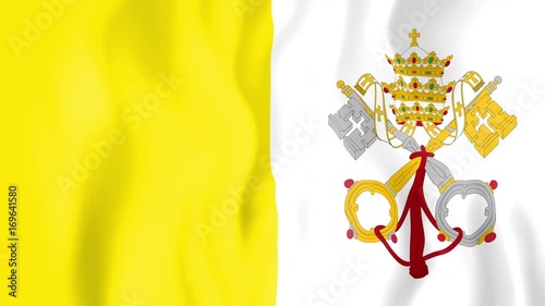 Animated flag of Vatican City in slow motion