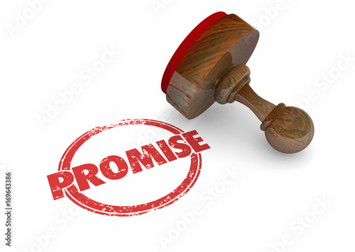Promise Stamp Guarantee Vow Word 3d Illustration