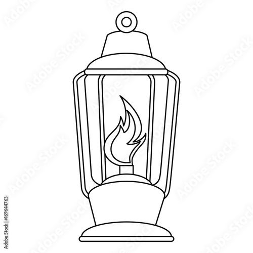 camping lantern icon over white background vector illustration