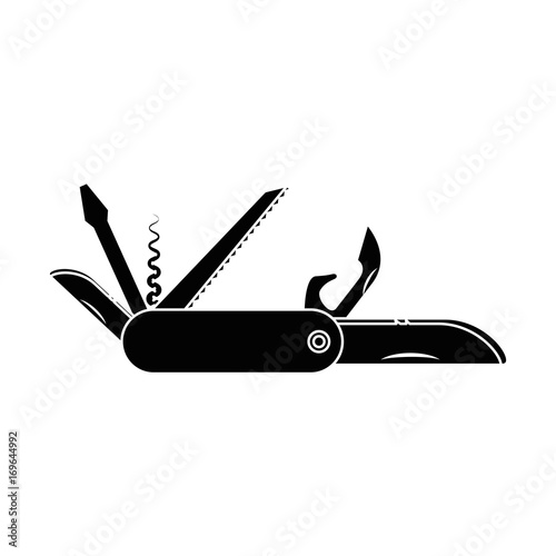 pocket knife icon over white background vector illustration