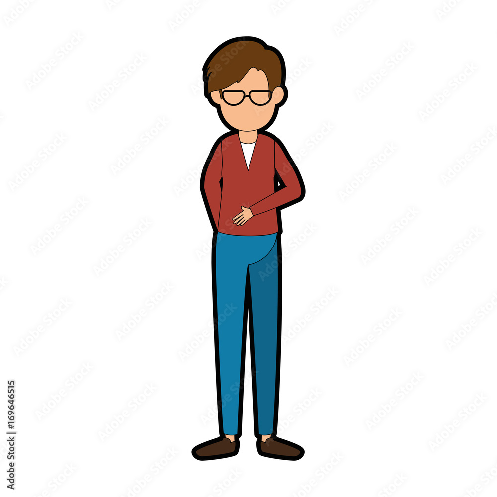 Man faceless avatar icon over white background vector illustration Man faceless avatar icon over white background vector illustration