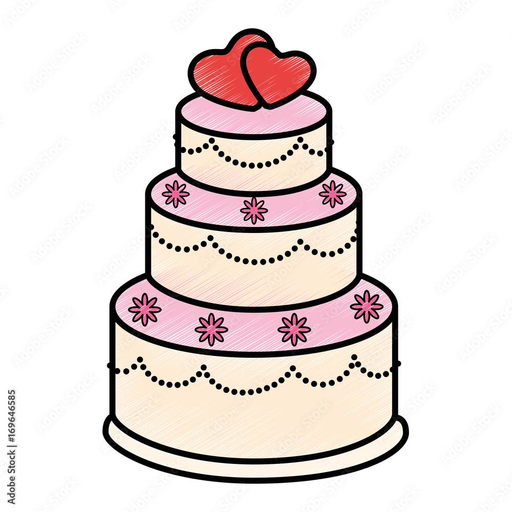 Cute wedding cake icon vector illustration graphic design Cute wedding cake icon vector illustration graphic design