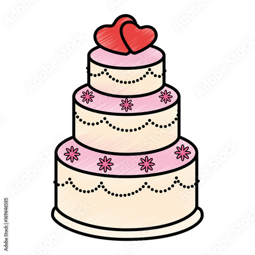 Cute wedding cake icon vector illustration graphic design © Gstudio