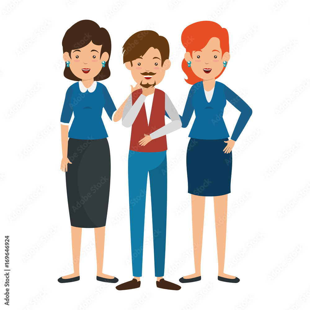 businesspeople standing icon over white background vector illustration