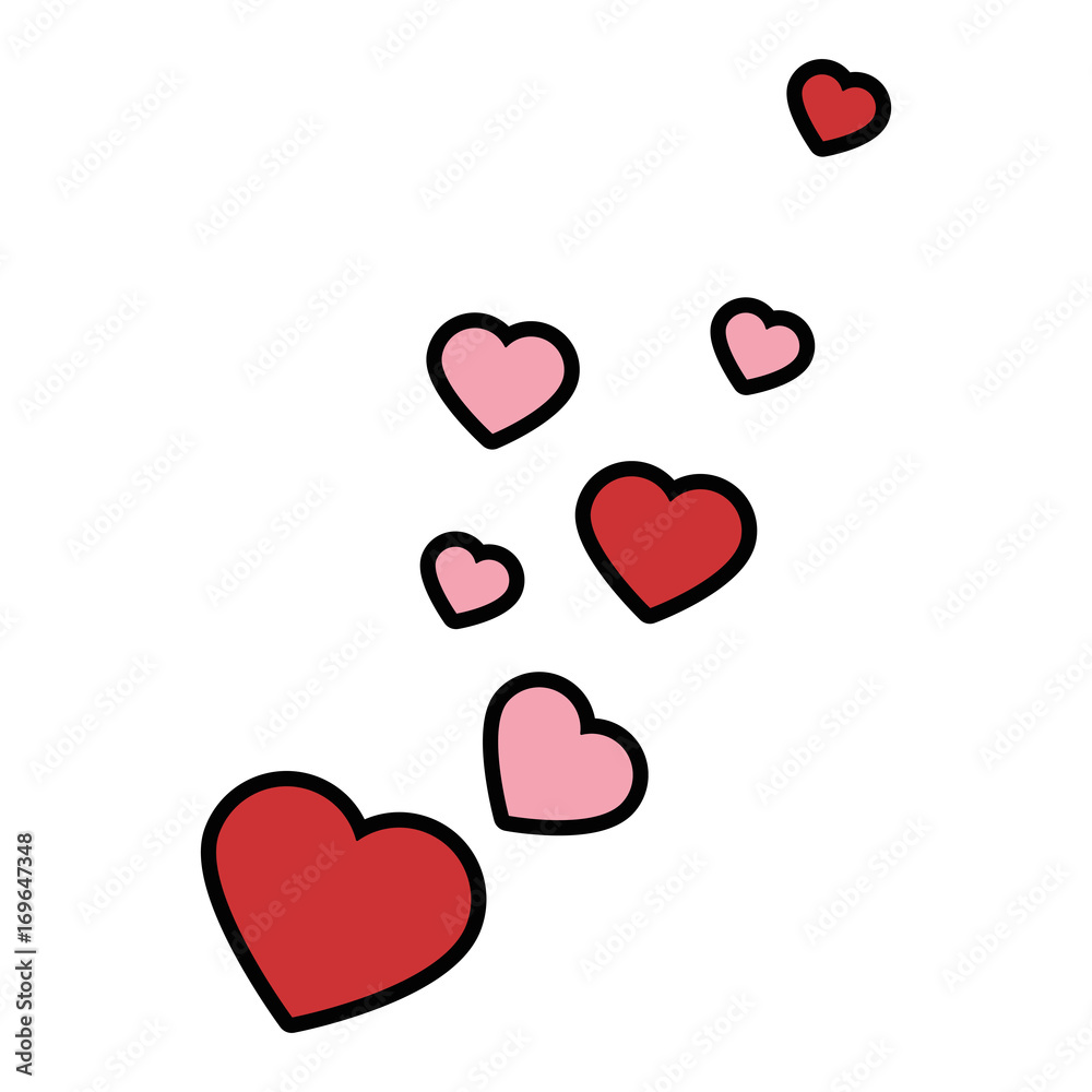 hearts icon over white background vector illustration