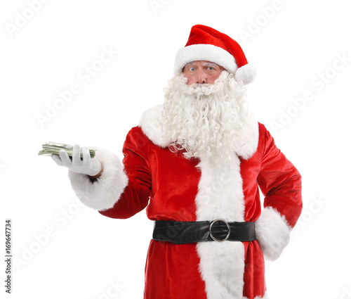 Santa Claus holding money o...