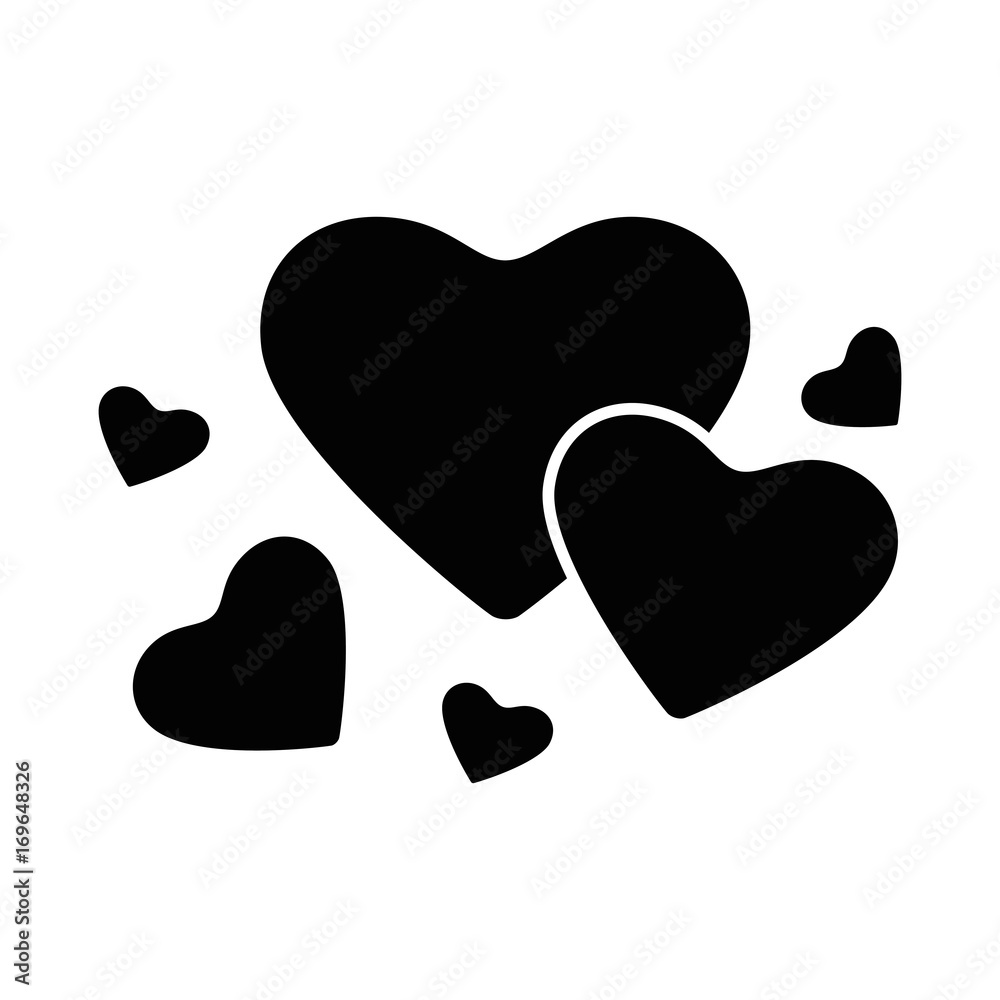 hearts icon over white background vector illustration hearts icon over white background vector illustration