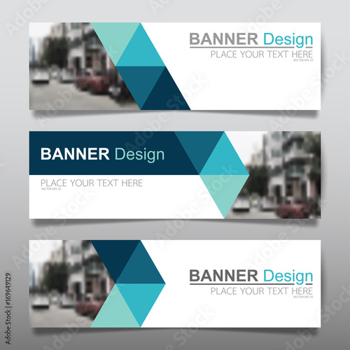 Collection horizontal business banner set vector templates. Clean modern geometric abstract background layout for website design. Simple creative cover header. In rectangle size.