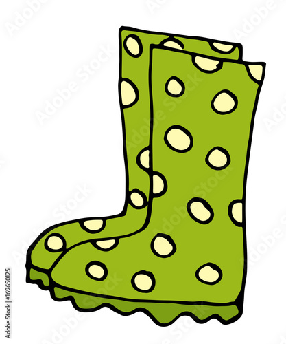 Stylish rubber boots icon in cartoon style isolated on white background illustration