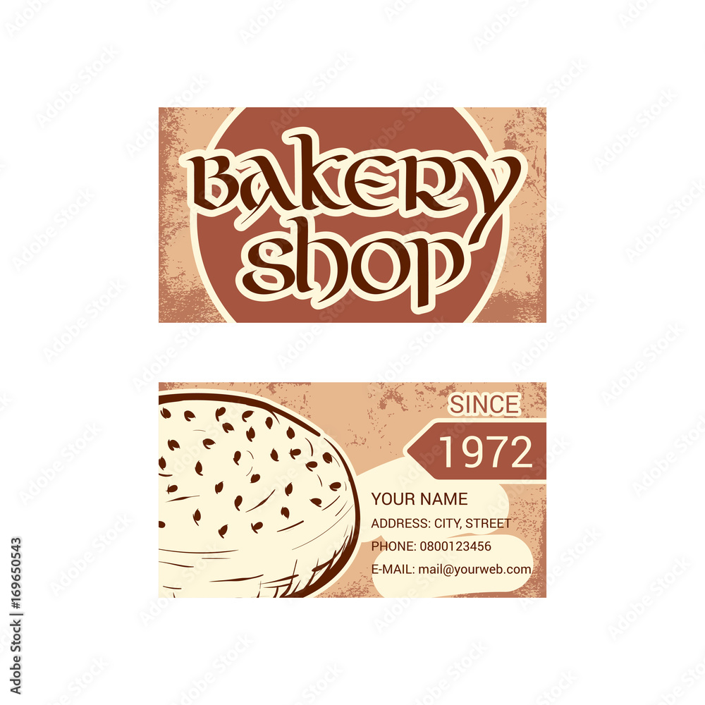 Business card for bakery shop