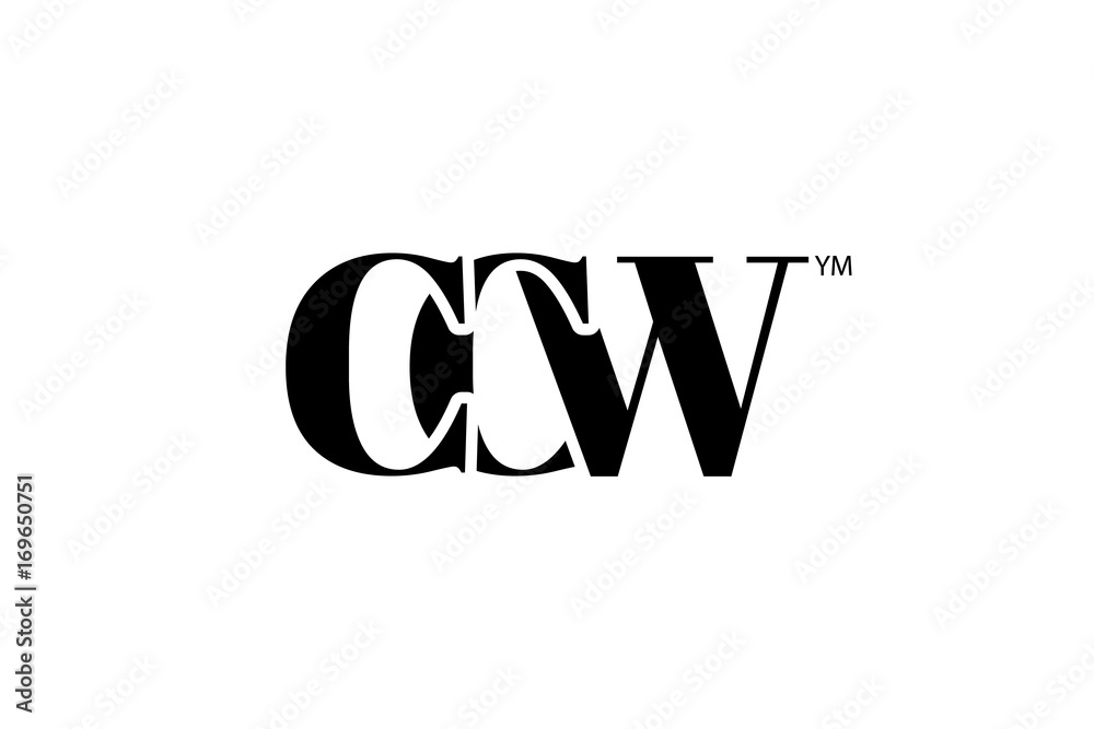 Vetor de CCW Logo Branding Letter. Vector graphic design. Useful as app