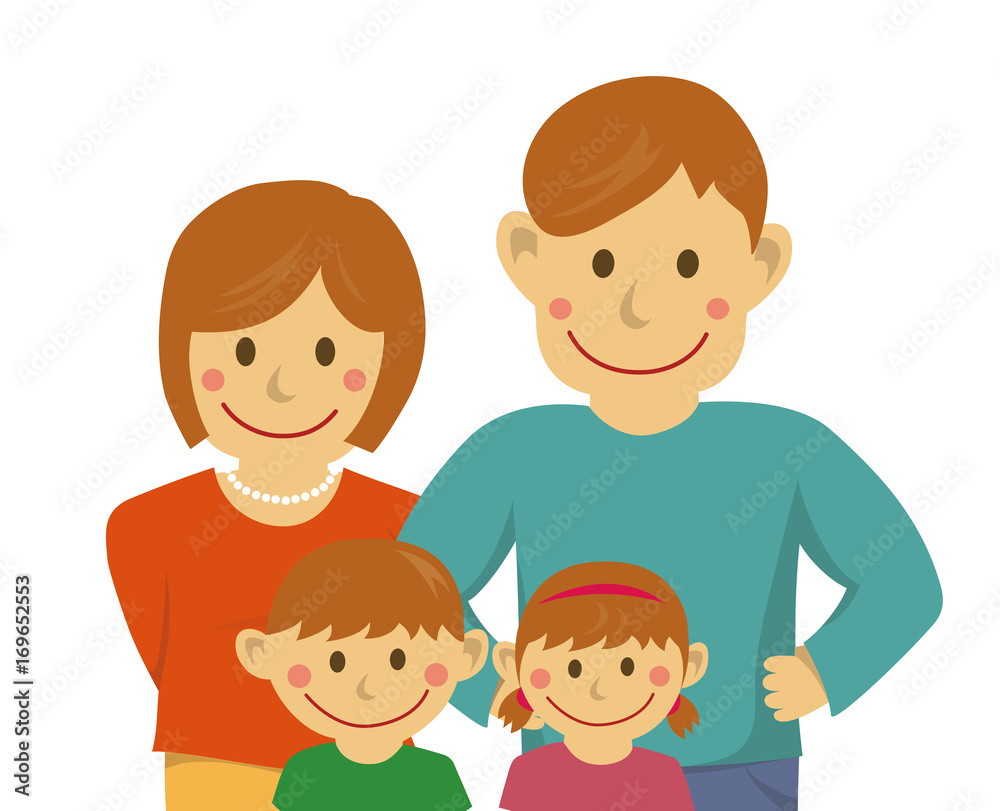 Family illustration  (vector) / from the waist up