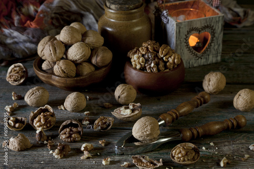 A cup of black strong coffee and mint chocolate in an environment of sweets. Autumn concept, background, close up