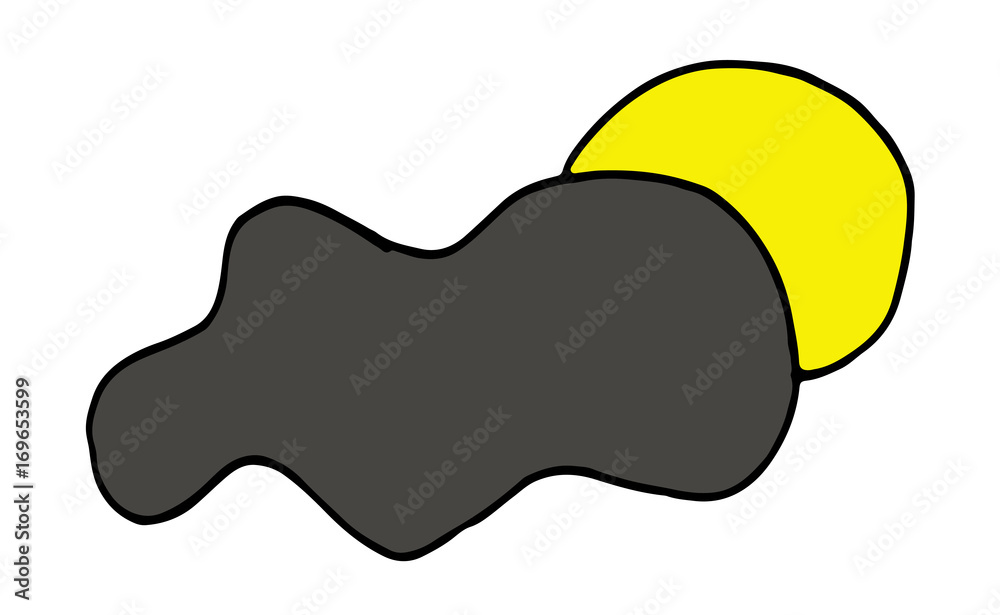 cute moon with cloud vector hand drawn illustration cute moon with cloud vector hand drawn illustration
