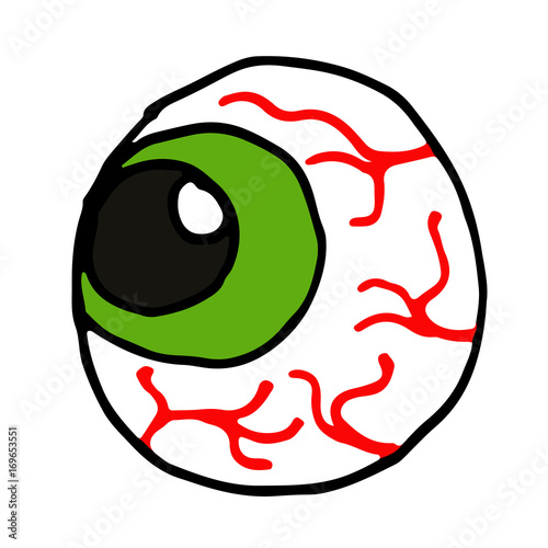 Cartoon doodle eye on a white background vector illustration photo