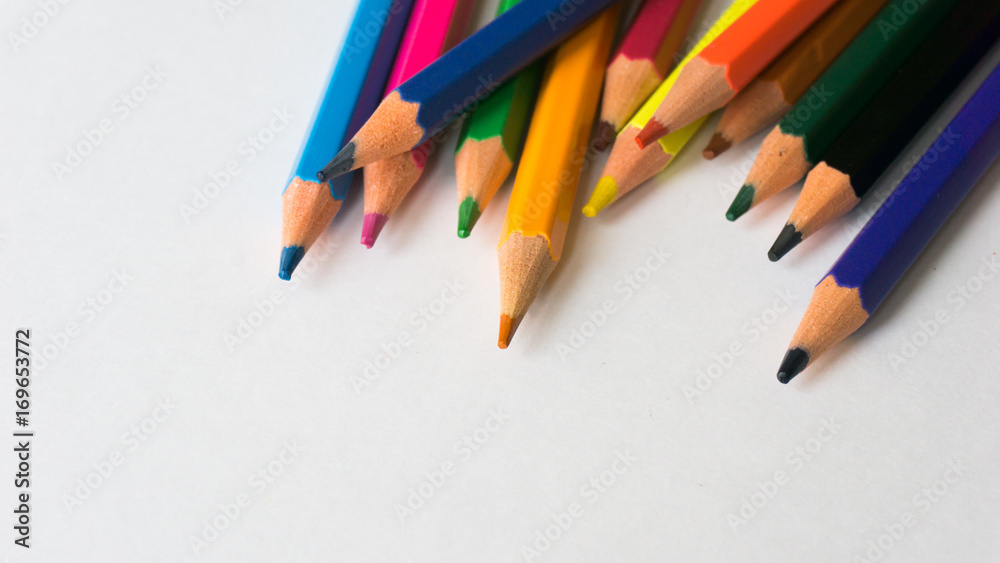 Color pencils isolated on a white background Color pencils isolated on a white background