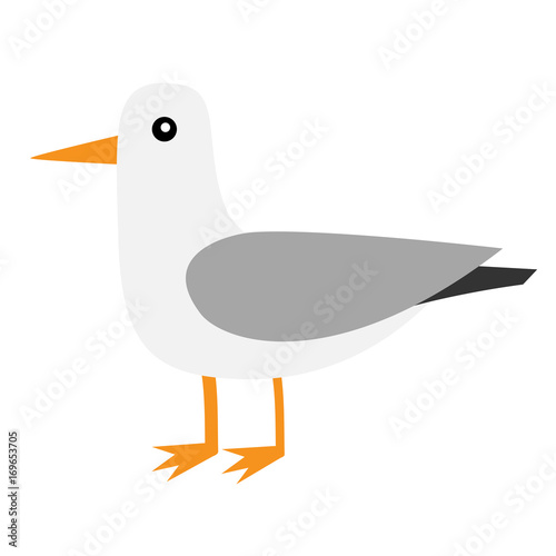 Antarctica albatross icon. Petrel Seagull wandering royal bird. Arctic animal collection. Cute cartoon baby character. Winter white background. Isolated. Flat design.