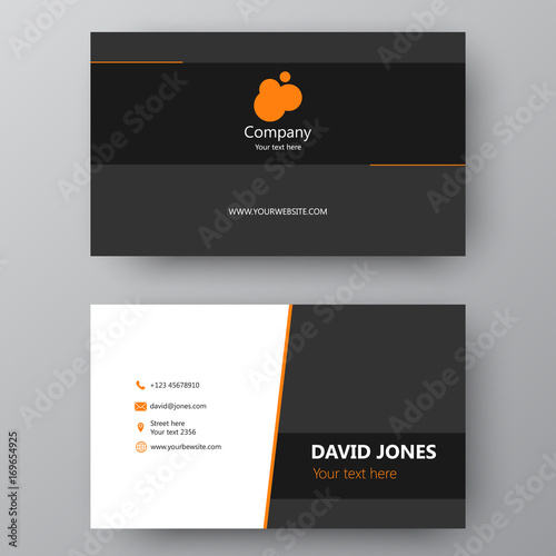 Modern presentation card with company logo. Vector business card template. Visiting card for business and personal use.  Vector illustration design.
