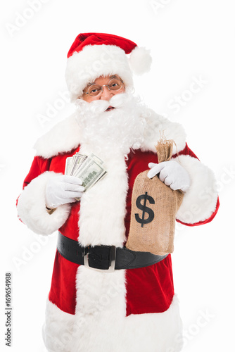 santa claus with money