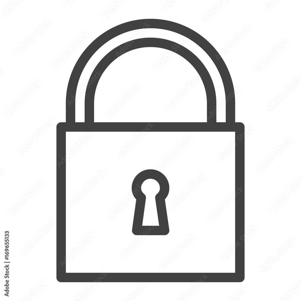 Padlock line icon, outline vector sign, linear style pictogram isolated on white. Symbol, logo illustration. Editable stroke Padlock line icon, outline vector sign, linear style pictogram isolated on white. Symbol, logo illustration. Editable stroke