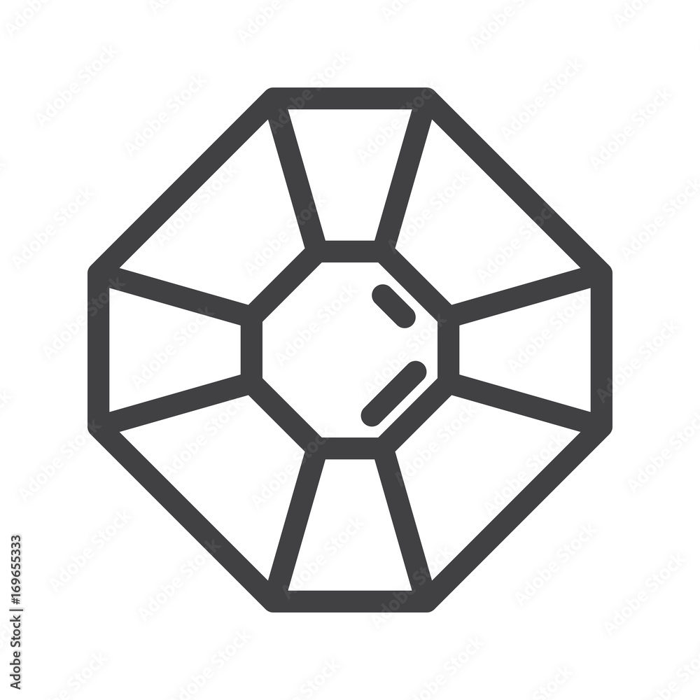 Diamond line icon, outline vector sign, linear style pictogram isolated on white. Symbol, logo illustration. Editable stroke