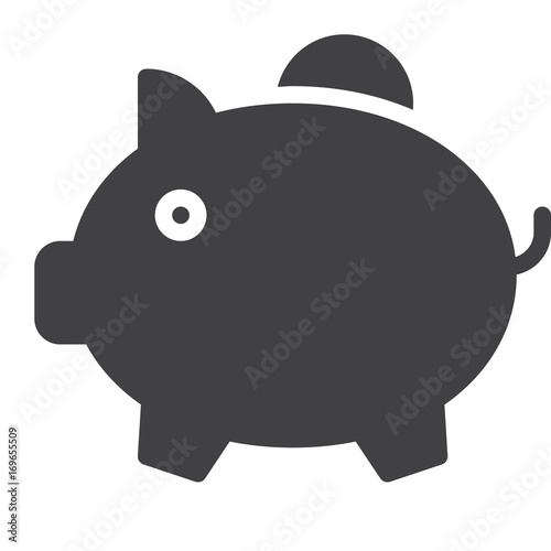 Piggy bank icon vector, filled flat sign, solid pictogram isolated on white. Symbol, logo illustration. Pixel perfect vector graphics