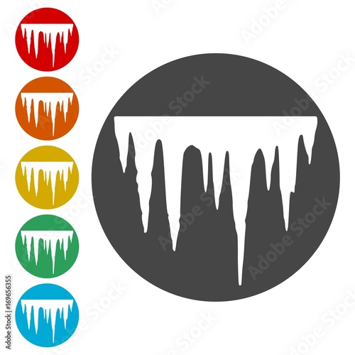 Icicles vector symbol, icons set design 