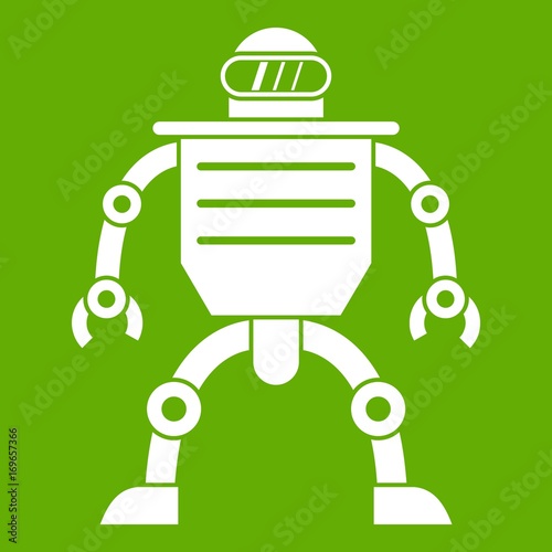 Humanoid robot icon green