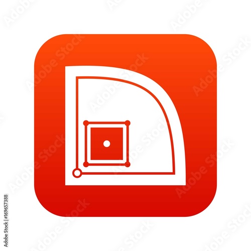 Baseball field icon digital red