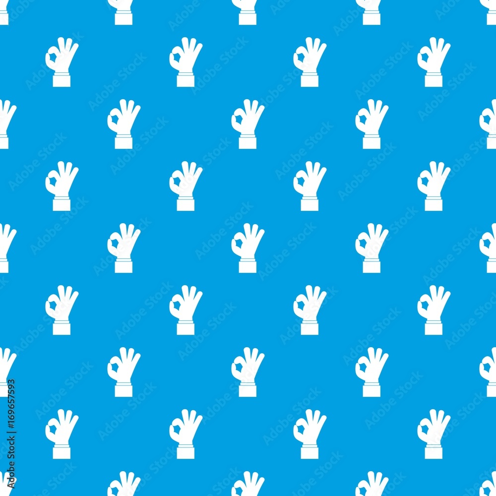Ok gesture pattern seamless blue Ok gesture pattern seamless blue