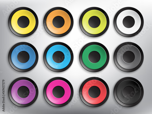 Foto Abstract vector web buttons set of 12