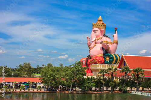 big ganesha statue, Prong A-Gaad temple, Chachoengsao province