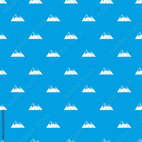 Mountains with snow pattern seamless blue
