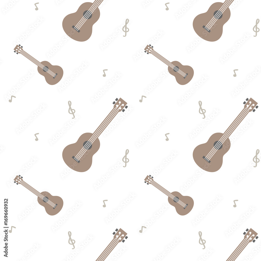 ukulele pattern, musical instrument, wallpaper, background, seamless  pattern, brown ukulele Stock Vector | Adobe Stock