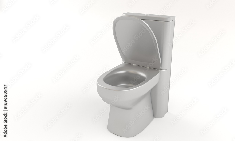 Water closet on the white, 3d Water closet on the white, 3d