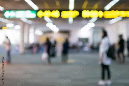 Departure terminal in airport , blurred for background design