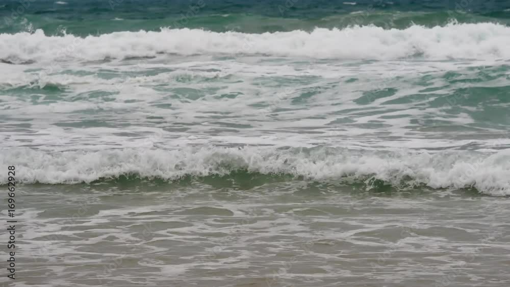 4K Big waves in the sea in the typhoon season at Andaman Sea or Pacific Ocean in nature concept. 4K Big waves in the sea in the typhoon season at Andaman Sea or Pacific Ocean in nature concept.
