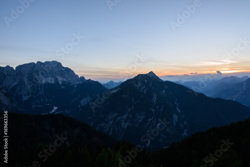 Mountain views from the top of Monte Lussari. Sunset © Nicola Simeoni