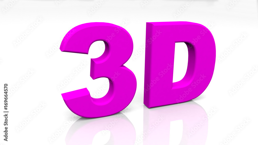 3D rendering purple 3D word isolated on white background 3D rendering purple 3D word isolated on white background