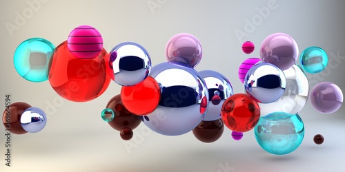 Abstract 3d shapes on background. 3d image. 3d rendering.