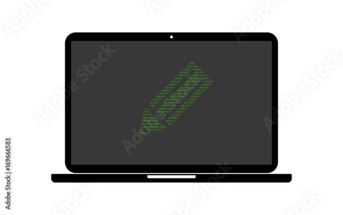 Hacker Laptop Stift Symbol