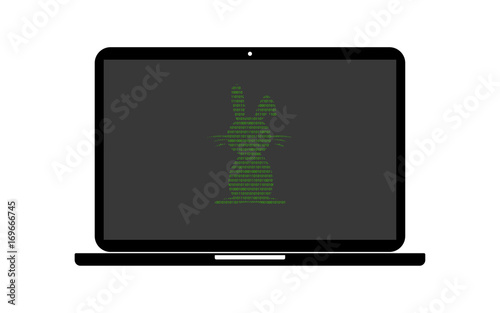 Hacker Laptop Osterhase