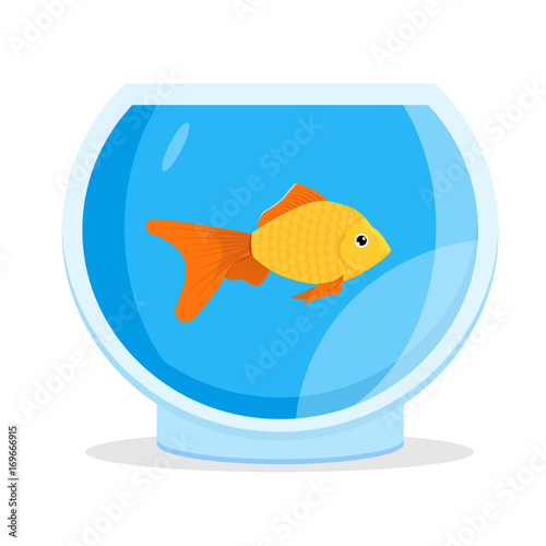 Aquarium Goldfish icon. Flat style vector illustration